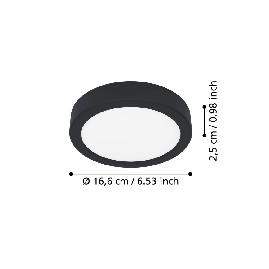 Eglo - Plafoniera LED 7,5W/230V 2700/4000/6500K Ø 16,6 cm nera