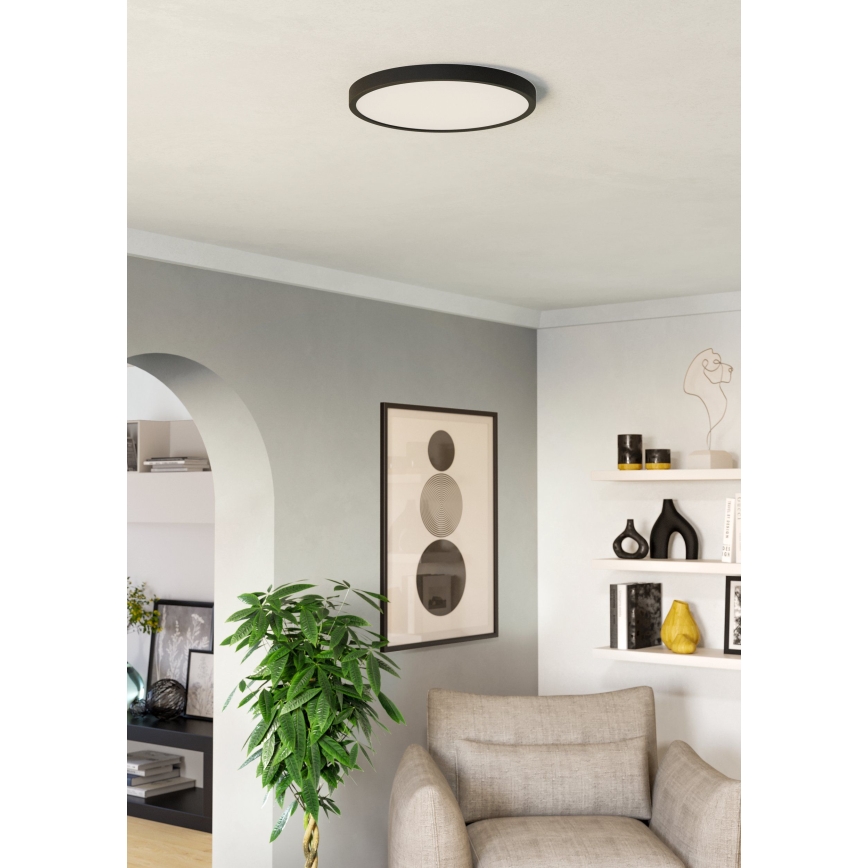 Eglo - Plafonnier LED 17W/230V 2700/4000/6500K Ø 38,9 cm noir