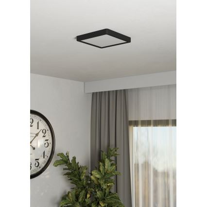 Eglo - Plafoniera LED 10,5 W, 230 V, 2700/4000/6500 K, 22 x 22 cm, nera