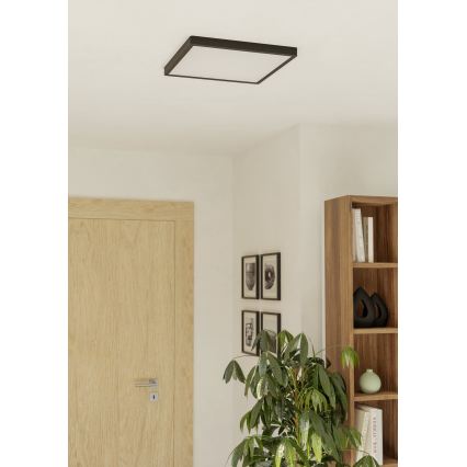 Eglo - Plafonnier LED/17,5W/230V 2700/4000/6500K 39x39 cm noir