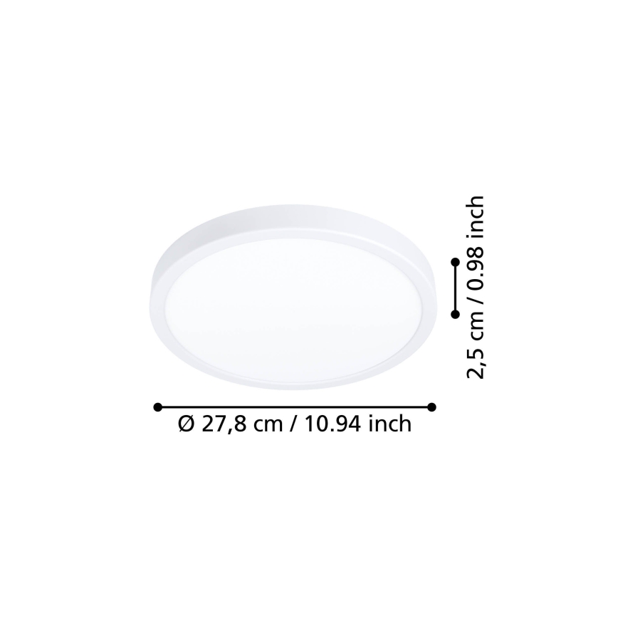 Eglo - Plafonnier LED/14,2W/230V 2700/4000/6500K Ø 27,8 cm blanc