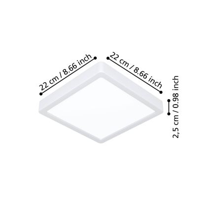 Eglo - LED-Deckenleuchte LED/10,5W/230V 2700/4000/6500K 22x22 cm weiß