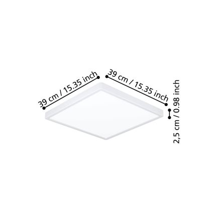 Eglo - Plafonnier LED/17,5W/230V 2700/4000/6500K 39x39 cm blanc