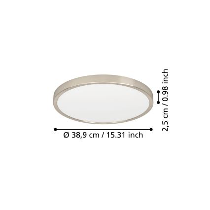 Eglo - LED-Deckenleuchte LED/17W/230V 2700/4000/6500K Ø 38,9 cm mattchrom