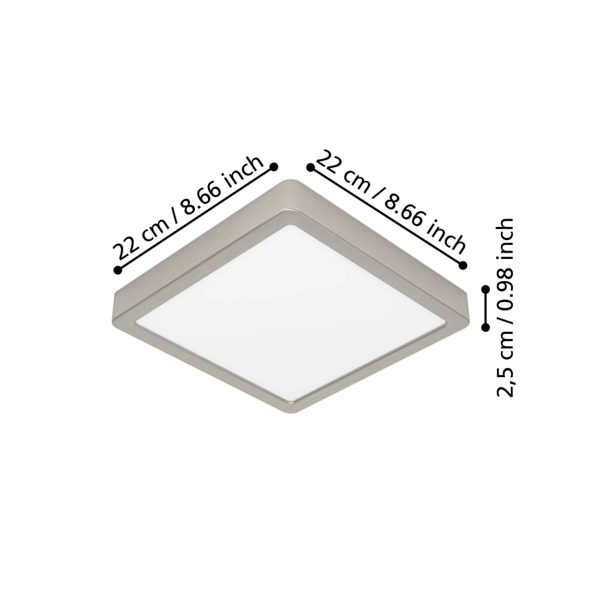 Eglo - LED Deckenleuchte LED/10,5W/230V 2700/4000/6500K 22x22 cm matt-chrom