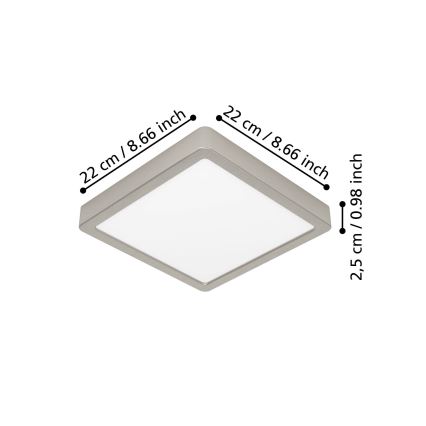 Eglo - Plafonnier LED/10,5W/230V 2700/4000/6500K 22x22 cm chrome mat