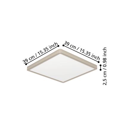 Eglo - LED-Deckenleuchte LED/17,5W/230V 2700/4000/6500K 39x39 cm mattchrom