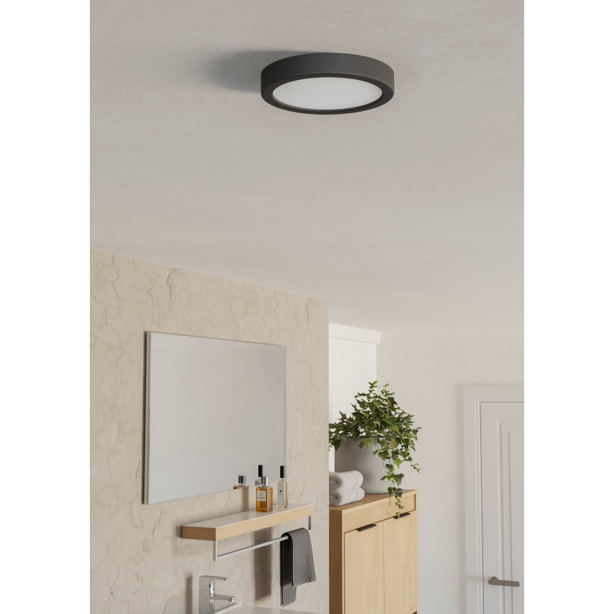 Eglo - Plafonnier LED pour salle de bains LED/7,5W/230V Ø 16,6 cm IP44 noir