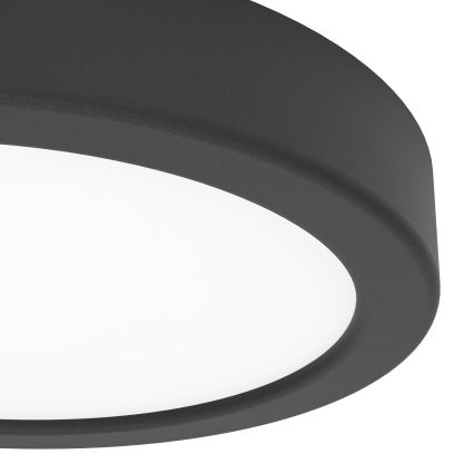 Eglo - Plafonnier LED pour salle de bains, 7,5 W/230 V, 2700/4000/6500 K, Ø 16,6 cm, IP44, noir