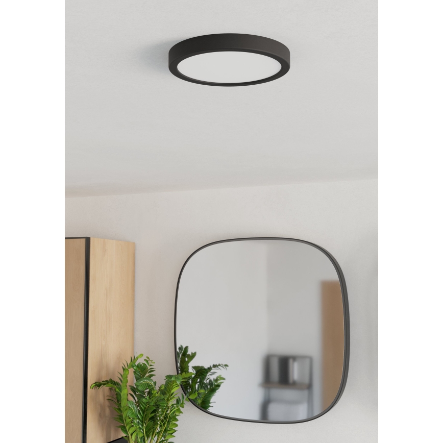 Eglo - Plafonnier LED pour salle de bains LED/11,5W/230V 2700/4000/6500K Ø 21,1 cm IP44 noir