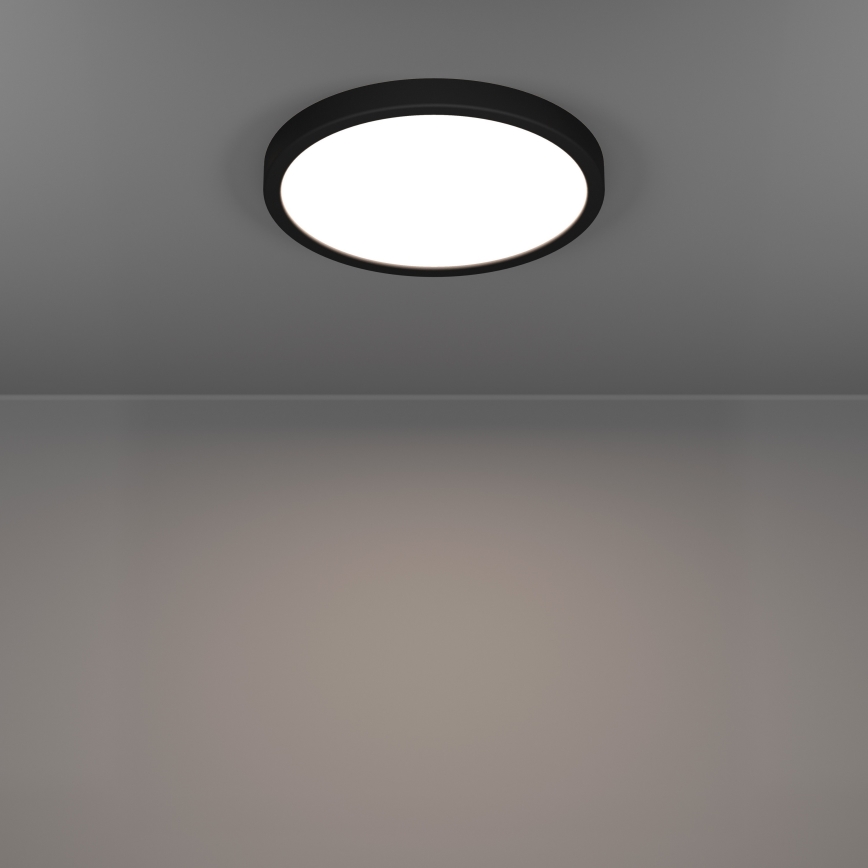 Eglo - Plafonnier LED pour salle de bains, 14,2 W, 230 V, 2700/4000/6500 K, Ø 27,8 cm, IP44, noir