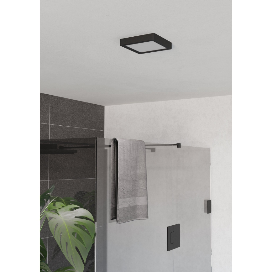 Eglo - Plafoniera da bagno LED/7W/230V 2700/4000/6500K 15x15 cm IP44 nero