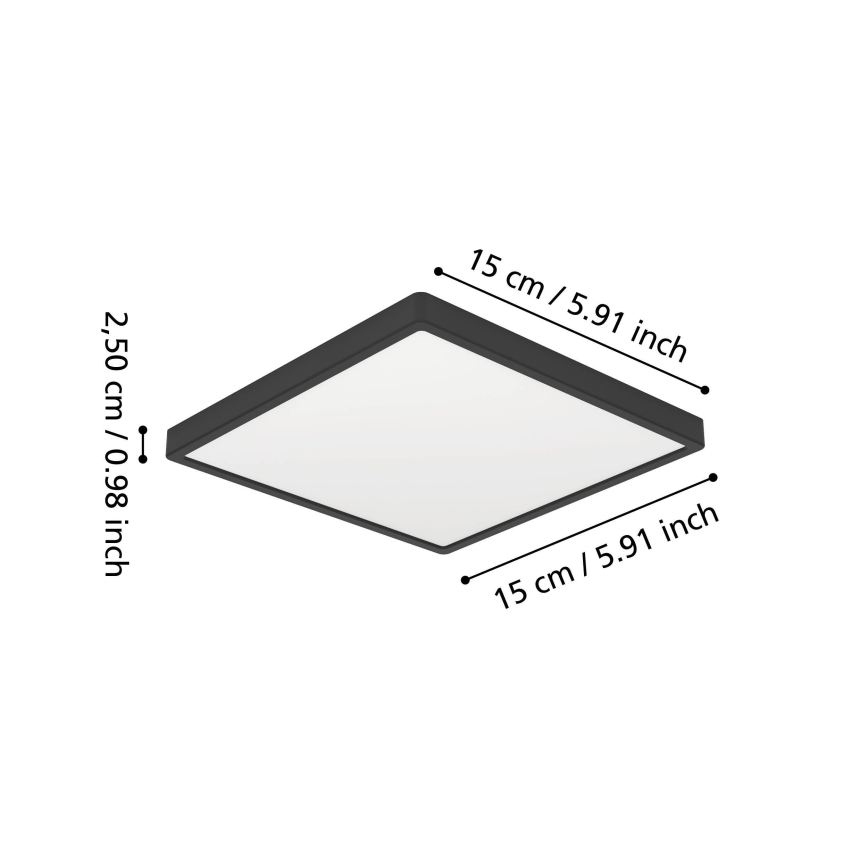 Eglo - Plafoniera da bagno LED/7W/230V 2700/4000/6500K 15x15 cm IP44 nero