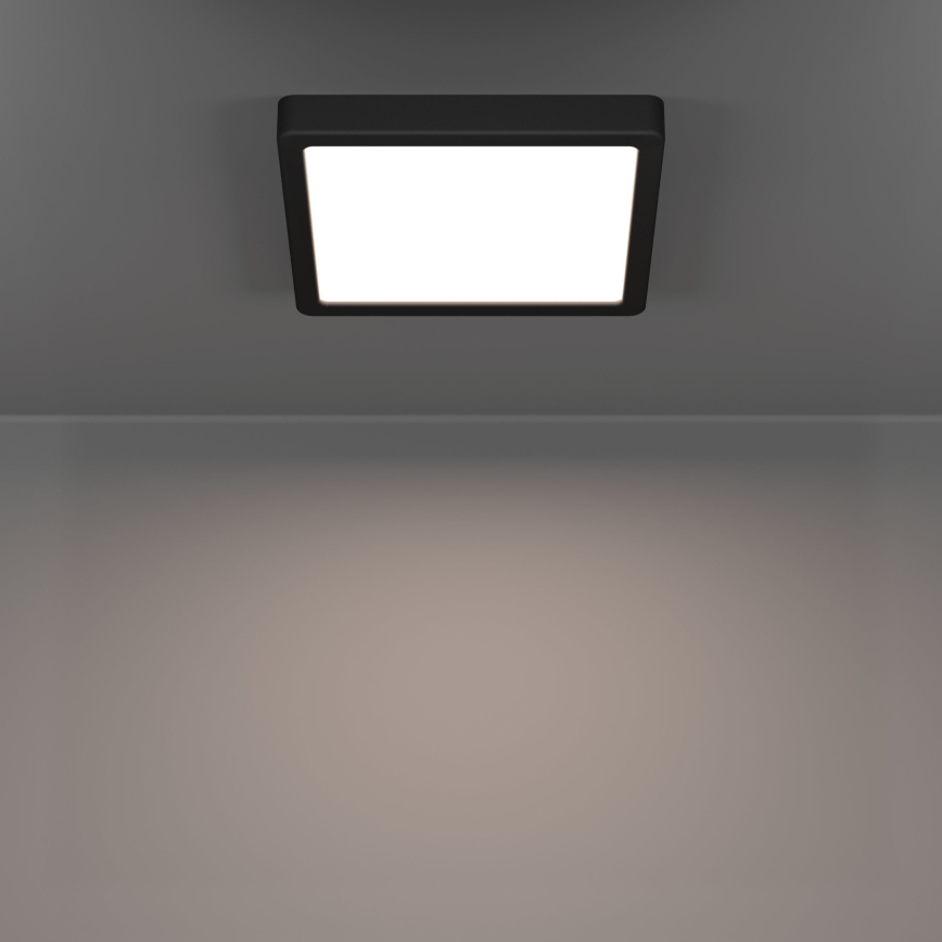 Eglo - Plafoniera LED da soffitto per bagno, 10,5 W/230 V, 22 x 22 cm, IP44, nera
