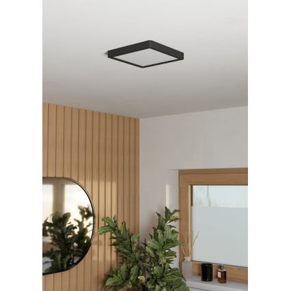 Eglo - Plafonnier LED pour salle de bains LED/10,5 W/230 V 22x22 cm IP44 noir