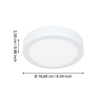 Eglo - LED-Deckenleuchte für Badezimmer LED/7,5W/230V 2700/4000/6500K Ø 16,6 cm IP44 Weiß