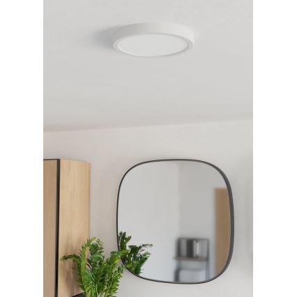 Eglo - Plafonnier LED pour salle de bains, LED 11,5 W / 230 V, 2700/4000/6500 K, Ø 21,1 cm, IP44, blanc