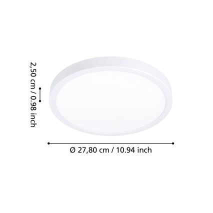 Eglo - Plafoniera da soffitto per bagno a LED/14,2W/230V 2700/4000/6500K Ø 27,8 cm IP44 bianca