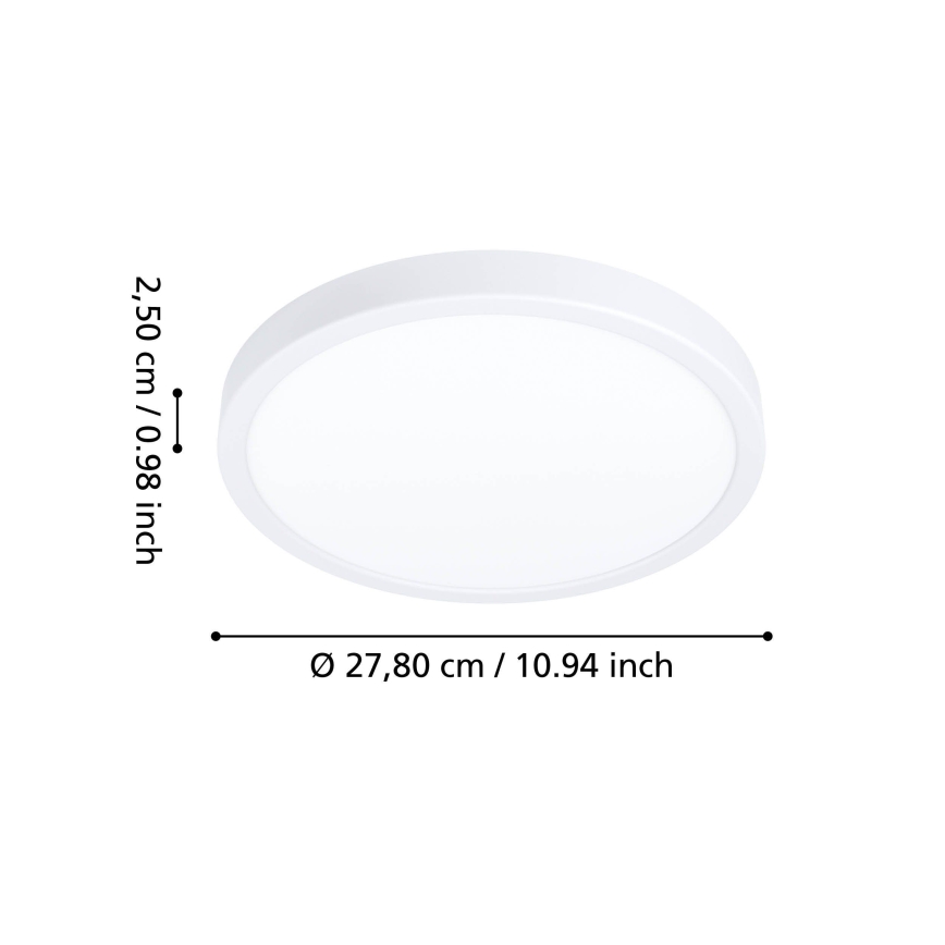 Eglo - Plafoniera da soffitto per bagno a LED/14,2W/230V 2700/4000/6500K Ø 27,8 cm IP44 bianca