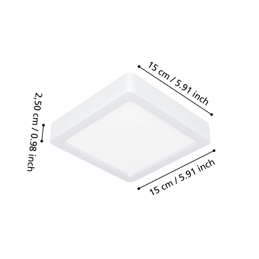 Eglo - LED-Badezimmer-Deckenleuchte LED/7W/230V 15x15 cm IP44 weiß