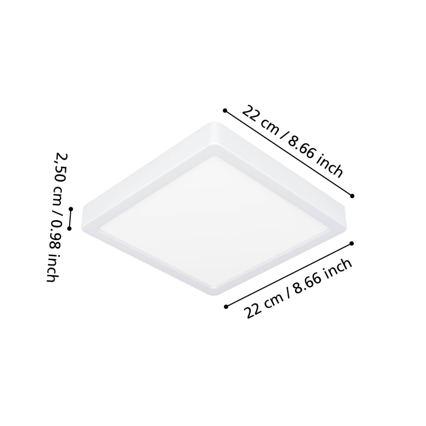 Eglo - LED-Bad-Deckenleuchte LED/10,5W/230V 2700/4000/6500K 22x22 cm IP44 weiß