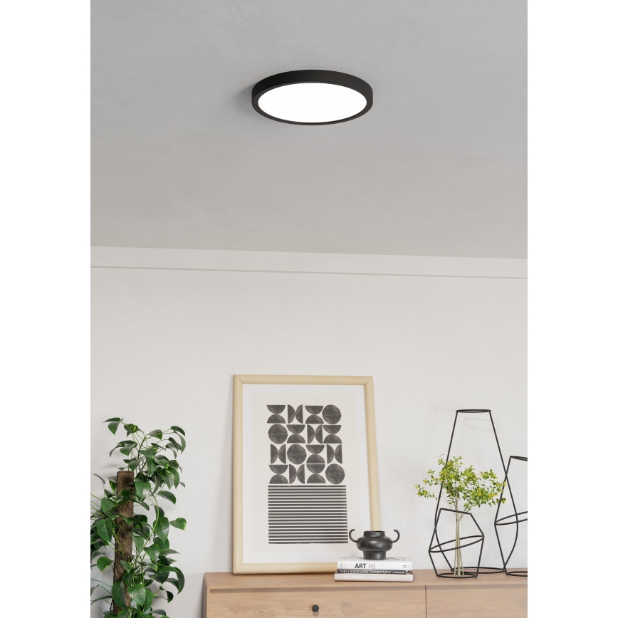 Eglo - Plafonnier de salle de bains LED RGBW dimmable LED/14,3W/230V 2700–6500K Ø 27,8 cm IP44 noir