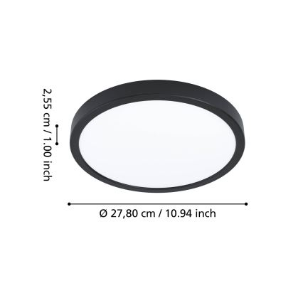 Eglo - Plafoniera da bagno LED RGBW dimmerabile LED/14,3W/230V 2700-6500K Ø27,8cm IP44 nero