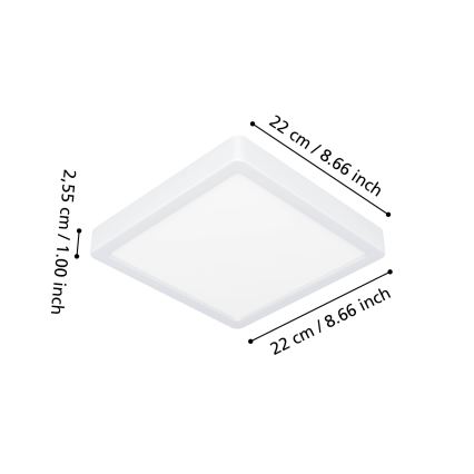 Eglo - LED RGBW Plafoniera da bagno dimmerabile LED/10,5W/230V 2700-6500K 22x22 cm IP44 bianco