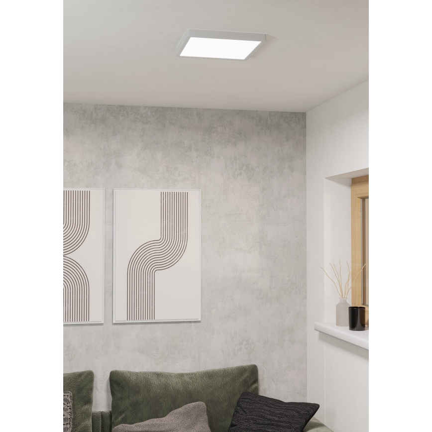Eglo - Plafonnier LED RGBW dimmable pour salle de bains LED/13,5W/230V 2700-6500K 29,5x29,5 cm IP44 blanc