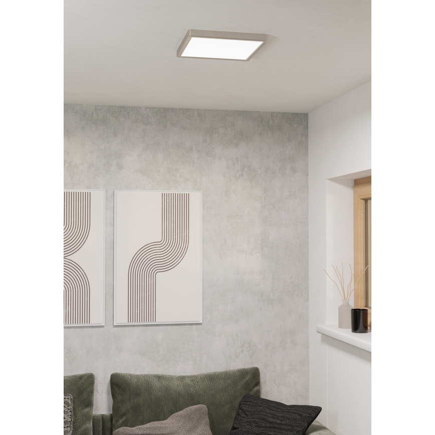 Eglo - LED RGBW Badezimmer-Deckenleuchte, dimmbar, LED/13,5W/230V 2700-6500K 29,5x29,5 cm IP44 mattchrom