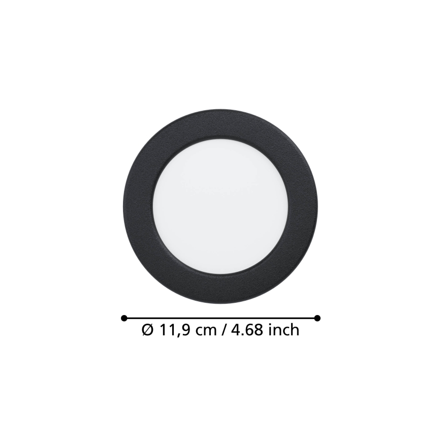 Eglo - Luminaire LED encastré LED/6,3W/230V 2700/4000/6500K diam. 11,9 cm noir