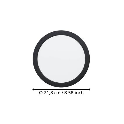 Eglo - Faretto da incasso LED/18,5W/230V 2700/4000/6500K Ø 21,6 cm nero