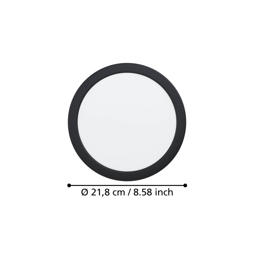 Eglo - Faretto da incasso LED/18,5W/230V 2700/4000/6500K Ø 21,6 cm nero