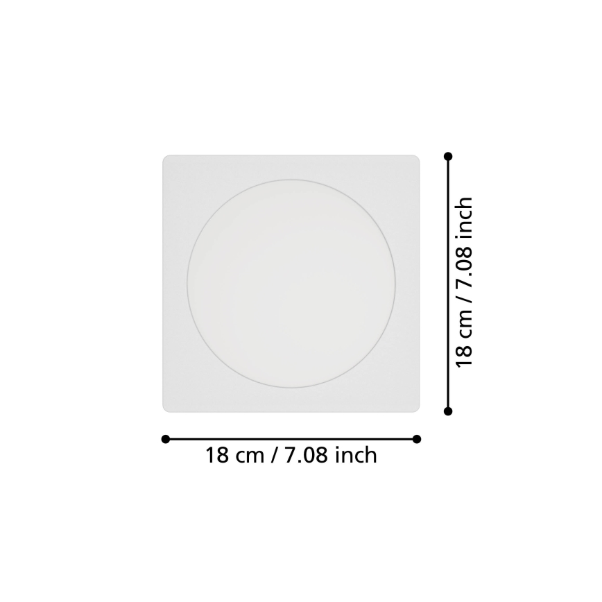 Eglo - LED Einbauleuchte LED/10,5W/230V 2700/4000/6500K 16,6x16,6 cm weiß