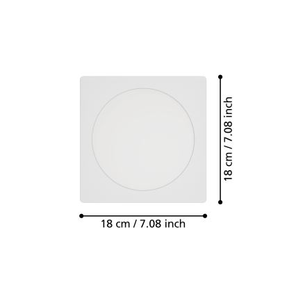 Eglo - Luminaire encastré LED/10,5W/230V 2700/4000/6500K 16,6x16,6 cm blanc