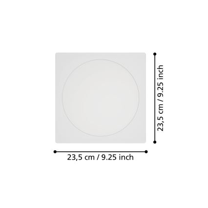 Eglo - LED-Deckenleuchte LED/18,5W/230V 2700/4000/6500K 21,6x21,6 cm weiß