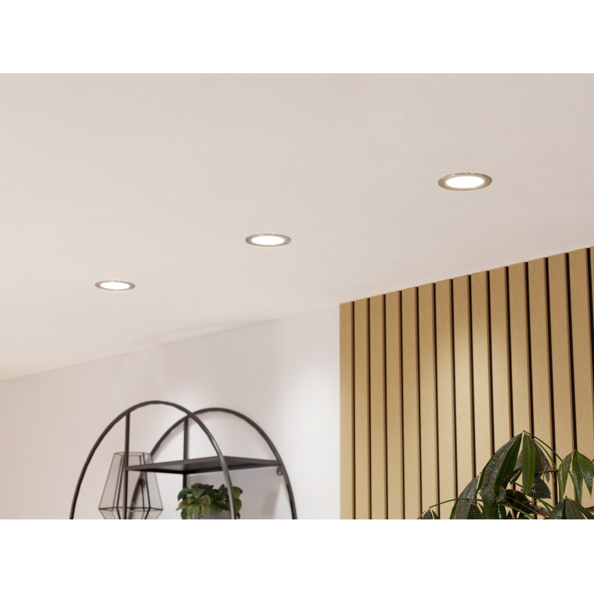 Eglo - LED-Einbauleuchte LED/6,3W/230V 2700/4000/6500K Ø 11,9 cm mattchrom