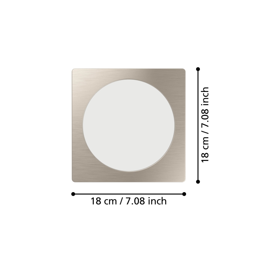 Eglo - Faretto LED da incasso LED/10,5W/230V 2700/4000/6500K 16,6x16,6 cm cromo satinato