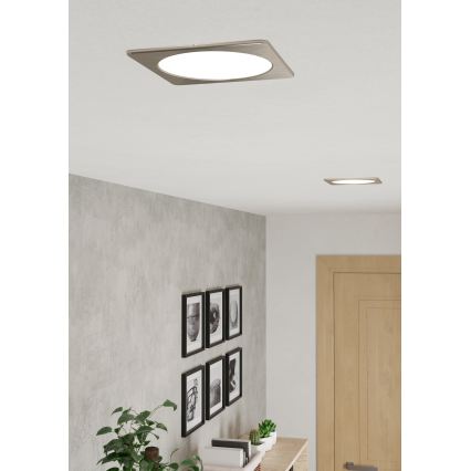 Eglo - Plafonnier encastré LED/10,5W/230V 2700/4000/6500K 16,6x16,6 cm chrome mat