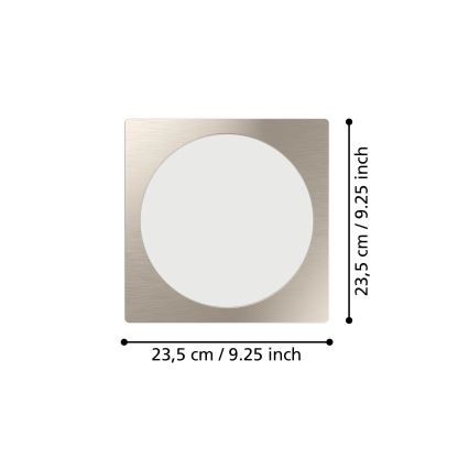Eglo - Plafonnier LED encastré/18,5W/230V 2700/4000/6500K 21,6x21,6 cm chrome mat