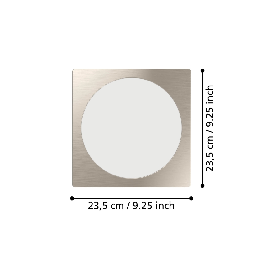 Eglo - Plafonnier LED encastré/18,5W/230V 2700/4000/6500K 21,6x21,6 cm chrome mat