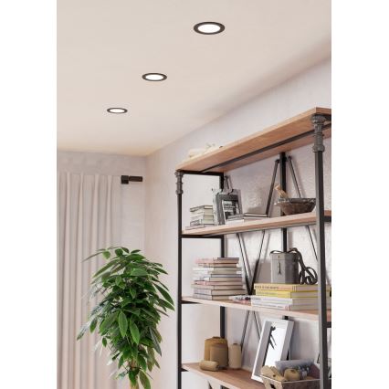 Eglo - Faretto da incasso per bagno LED/6,3W/230V 2700/4000/6500K Ø 11,9 cm IP44 nero