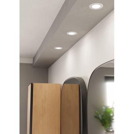 Eglo - LED-Badezimmer-Einbauleuchte LED/3,7W/230V 2700/4000/6500K Ø 8,8 cm IP44 weiß