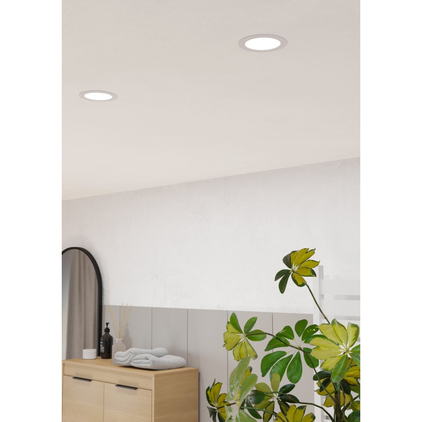 Eglo - LED-Badezimmer-Einbauleuchte LED/6,3 W/230 V 2700/4000/6500 K Ø 11,9 cm IP44 Weiß