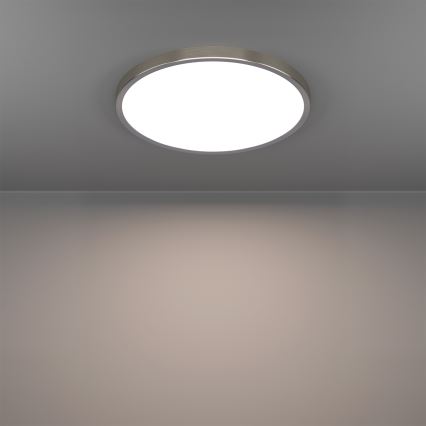 Eglo - Plafonnier LED RGBW dimmable pour salle de bains, LED 17,5 W / 230 V, 2700–6500 K, Ø 38,9 cm, IP44, chrome mat
