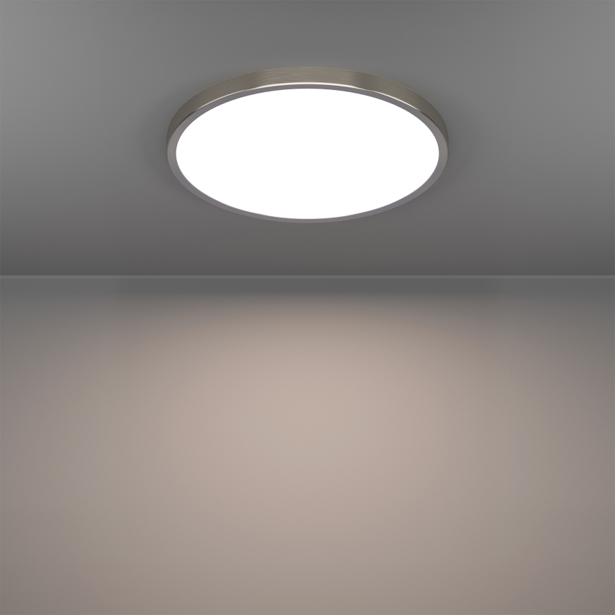 Eglo - Plafonnier LED RGBW dimmable pour salle de bains, LED 17,5 W / 230 V, 2700–6500 K, Ø 38,9 cm, IP44, chrome mat