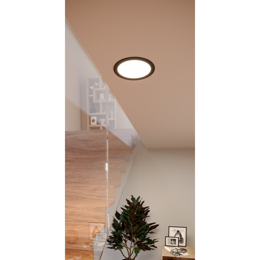 Eglo - LED RGBW dimmerabile faretto da incasso per bagno LED/9,5W/230V 2700-6500K Ø 16,8 cm IP44 nero