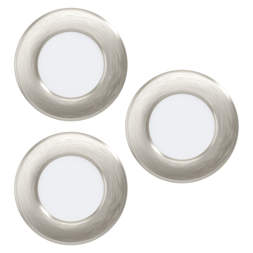 Eglo - Set 3x LED RGBW, dimmbare Badezimmer‑Einbauleuchte, LED/2,8W/230V, 2700-6500K, Ø 8,8cm, IP44, mattchrom
