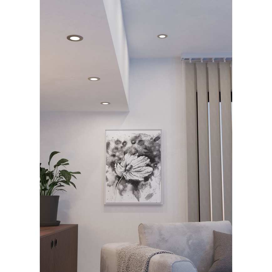 Eglo - Ensemble de 3 spots encastrés LED RGBW dimmables pour salle de bains LED 2,8 W / 230 V 2700–6500 K Ø 8,8 cm IP44 chrome mat