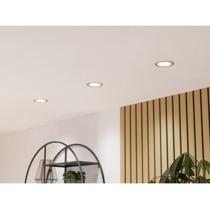 Eglo - Faretto da incasso LED RGBW dimmerabile per bagno LED/5W/230V 2700-6500K Ø 12 cm IP44 cromo opaco